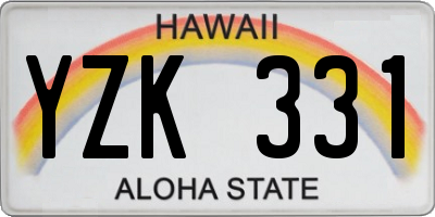 HI license plate YZK331