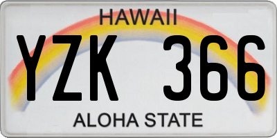 HI license plate YZK366