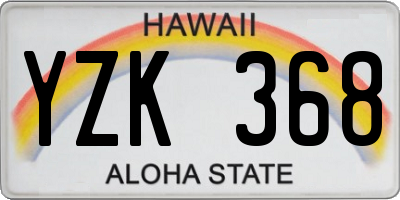 HI license plate YZK368