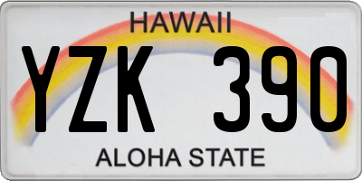HI license plate YZK390