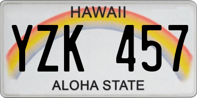 HI license plate YZK457