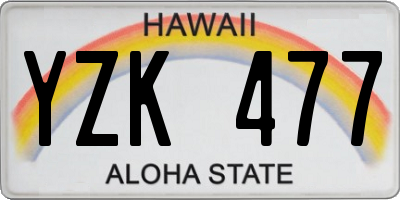 HI license plate YZK477