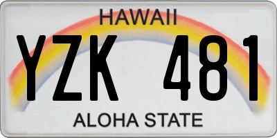HI license plate YZK481
