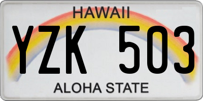 HI license plate YZK503
