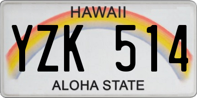 HI license plate YZK514
