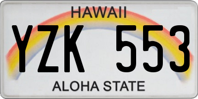 HI license plate YZK553