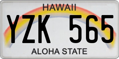 HI license plate YZK565