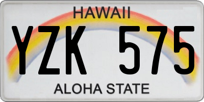 HI license plate YZK575