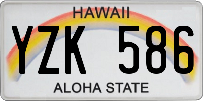 HI license plate YZK586