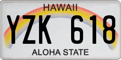 HI license plate YZK618