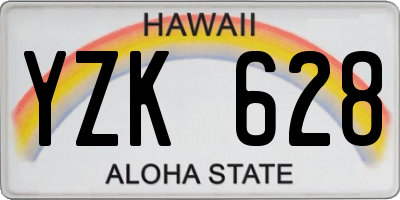 HI license plate YZK628