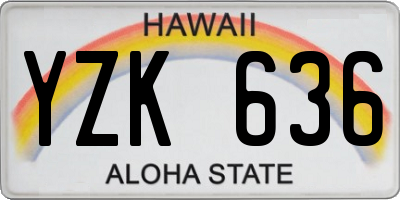 HI license plate YZK636