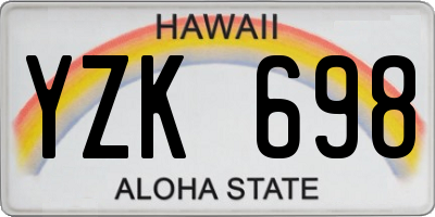 HI license plate YZK698