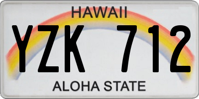 HI license plate YZK712