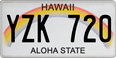 HI license plate YZK720