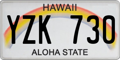 HI license plate YZK730