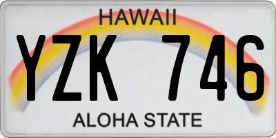 HI license plate YZK746