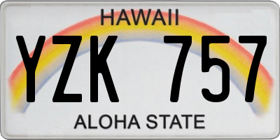 HI license plate YZK757