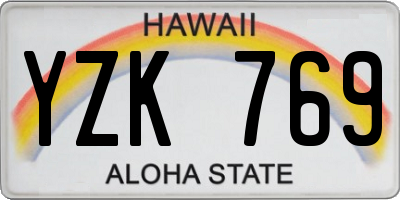 HI license plate YZK769