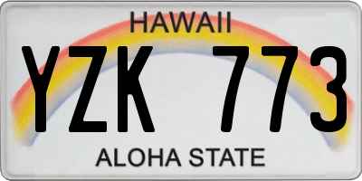 HI license plate YZK773