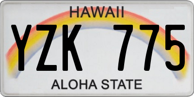 HI license plate YZK775