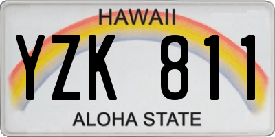 HI license plate YZK811