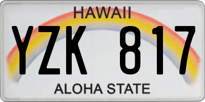 HI license plate YZK817