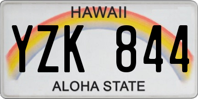 HI license plate YZK844