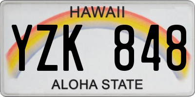 HI license plate YZK848