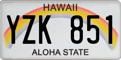 HI license plate YZK851