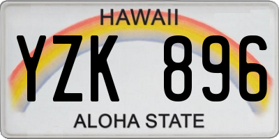 HI license plate YZK896