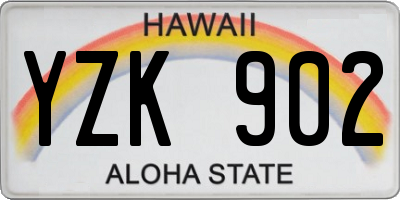 HI license plate YZK902