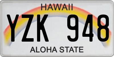 HI license plate YZK948