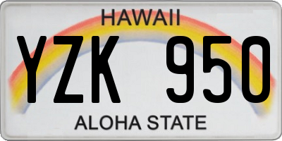 HI license plate YZK950