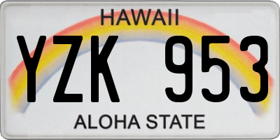 HI license plate YZK953