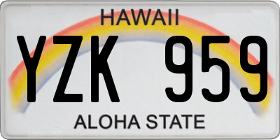 HI license plate YZK959