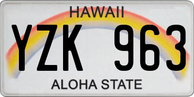 HI license plate YZK963