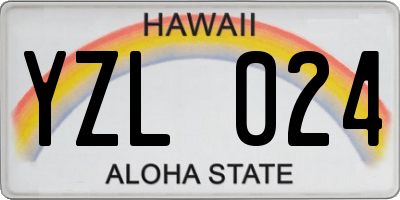 HI license plate YZL024