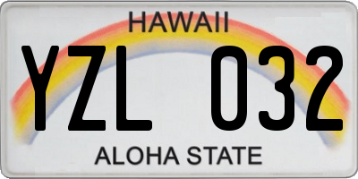 HI license plate YZL032