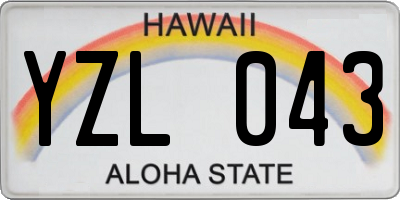 HI license plate YZL043