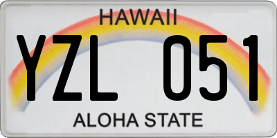 HI license plate YZL051