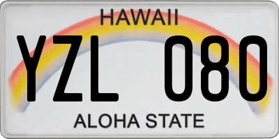 HI license plate YZL080