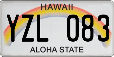 HI license plate YZL083