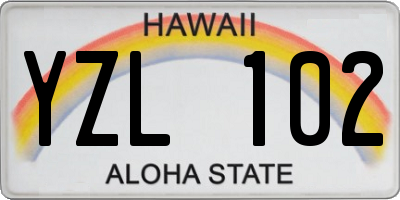 HI license plate YZL102