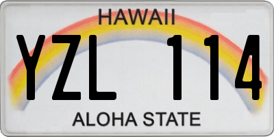 HI license plate YZL114