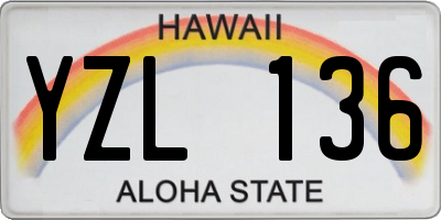 HI license plate YZL136