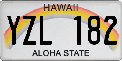 HI license plate YZL182