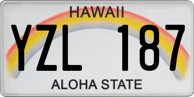 HI license plate YZL187