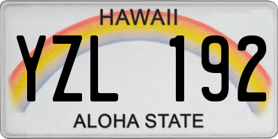 HI license plate YZL192