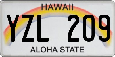 HI license plate YZL209